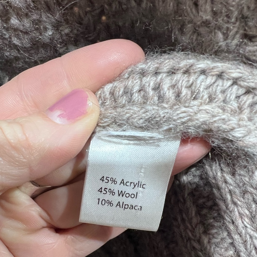 Benedetta B Wool Alpaca Knit Open Cardigan Made In Italy Size Medium Neutral - Picture 8 of 8